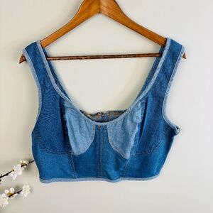Fashion to Figure Denim Corset Crop Top Size 0X